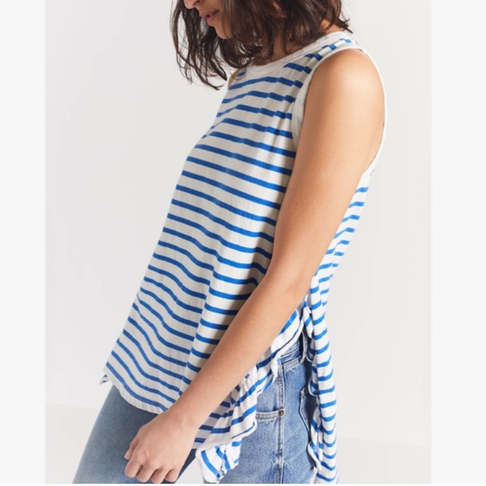 NWT Current/Elliott side slit ruffle tank 0